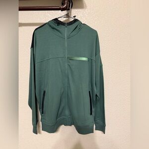 Under Armour Men's Green Zip-Up Sweater with Black Accents